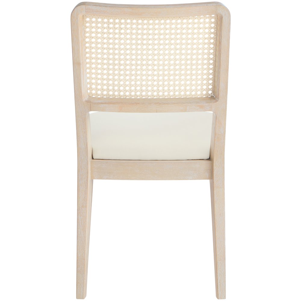 Atrium Cream Vegan Leather Upholstered Dining Chair, Set of 2