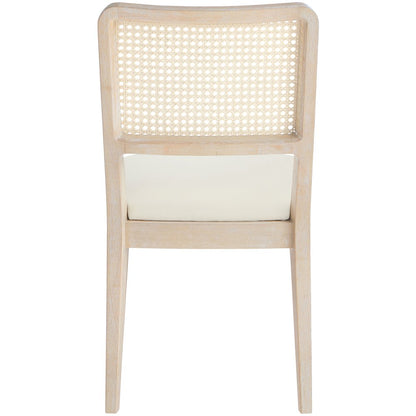 Atrium Cream Vegan Leather Upholstered Dining Chair, Set of 2