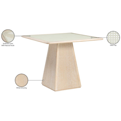 Atrium 36" Natural Glass And Cane Top With Solid Wood Base Dining / Game Table