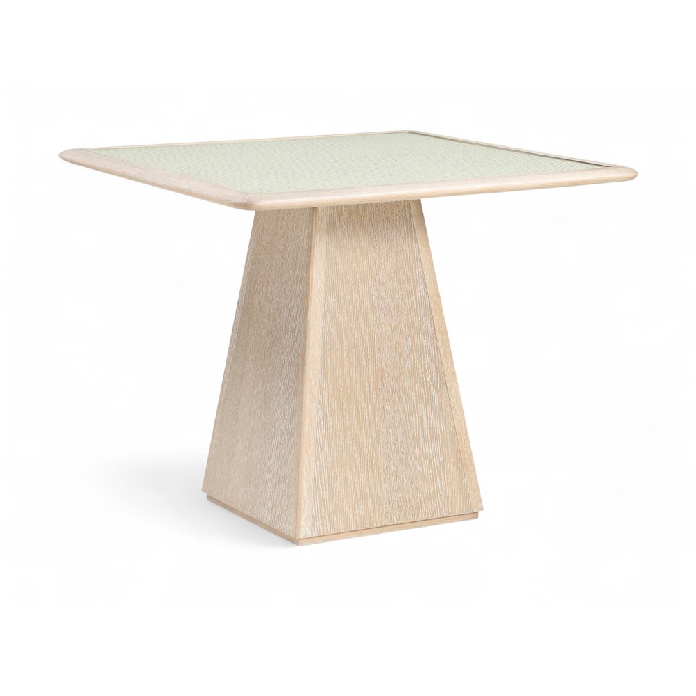 Atrium 36" Natural Glass And Cane Top With Solid Wood Base Dining / Game Table
