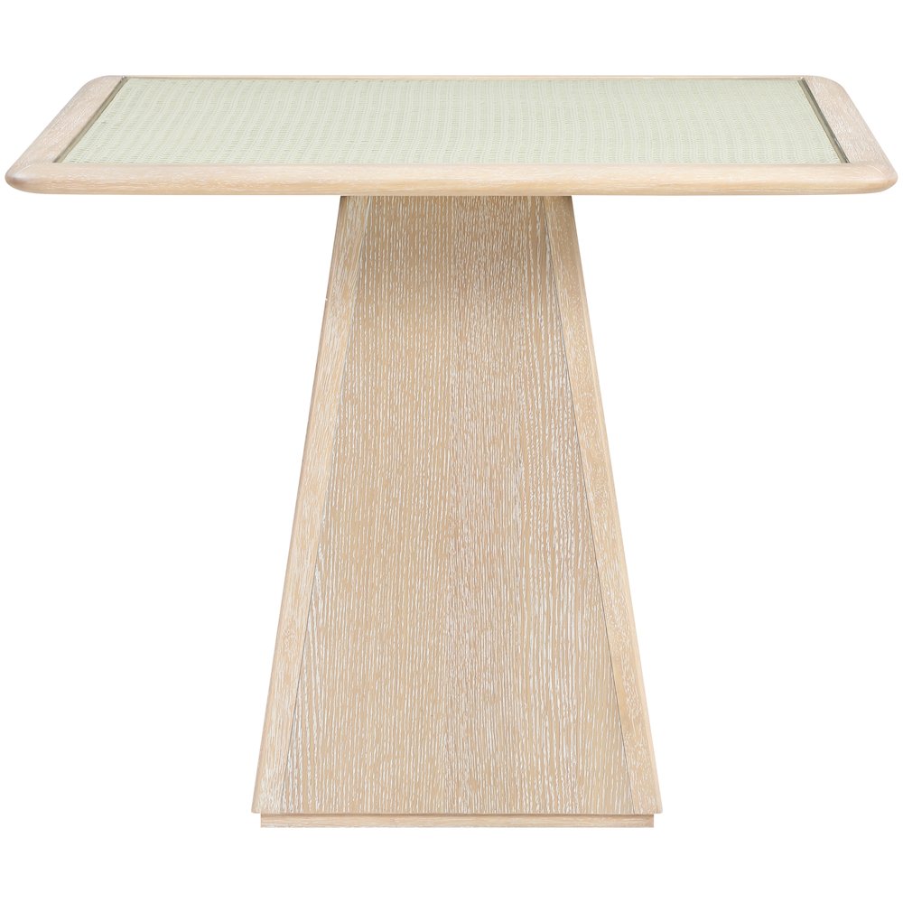 Atrium 36" Natural Glass And Cane Top With Solid Wood Base Dining / Game Table
