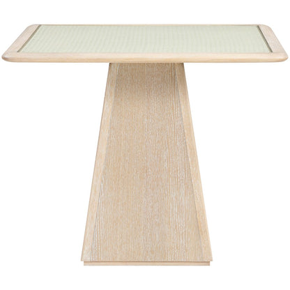 Atrium 36" Natural Glass And Cane Top With Solid Wood Base Dining / Game Table