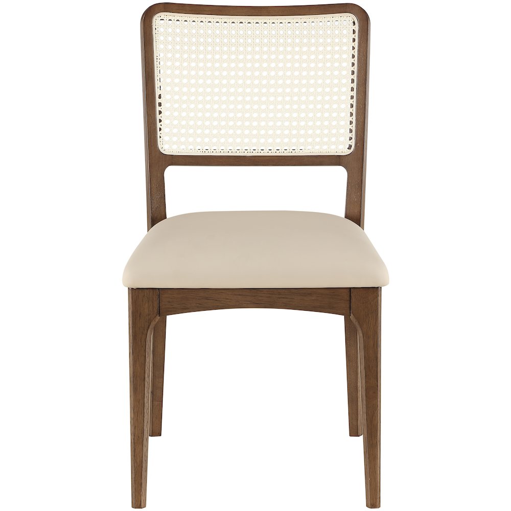 Atrium Beige Vegan Leather Upholstered Dining Chair, Set of 2