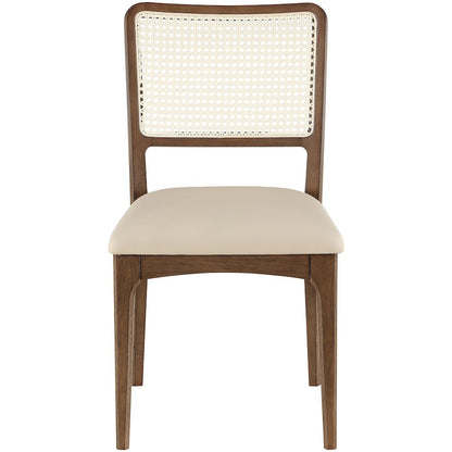 Atrium Beige Vegan Leather Upholstered Dining Chair, Set of 2