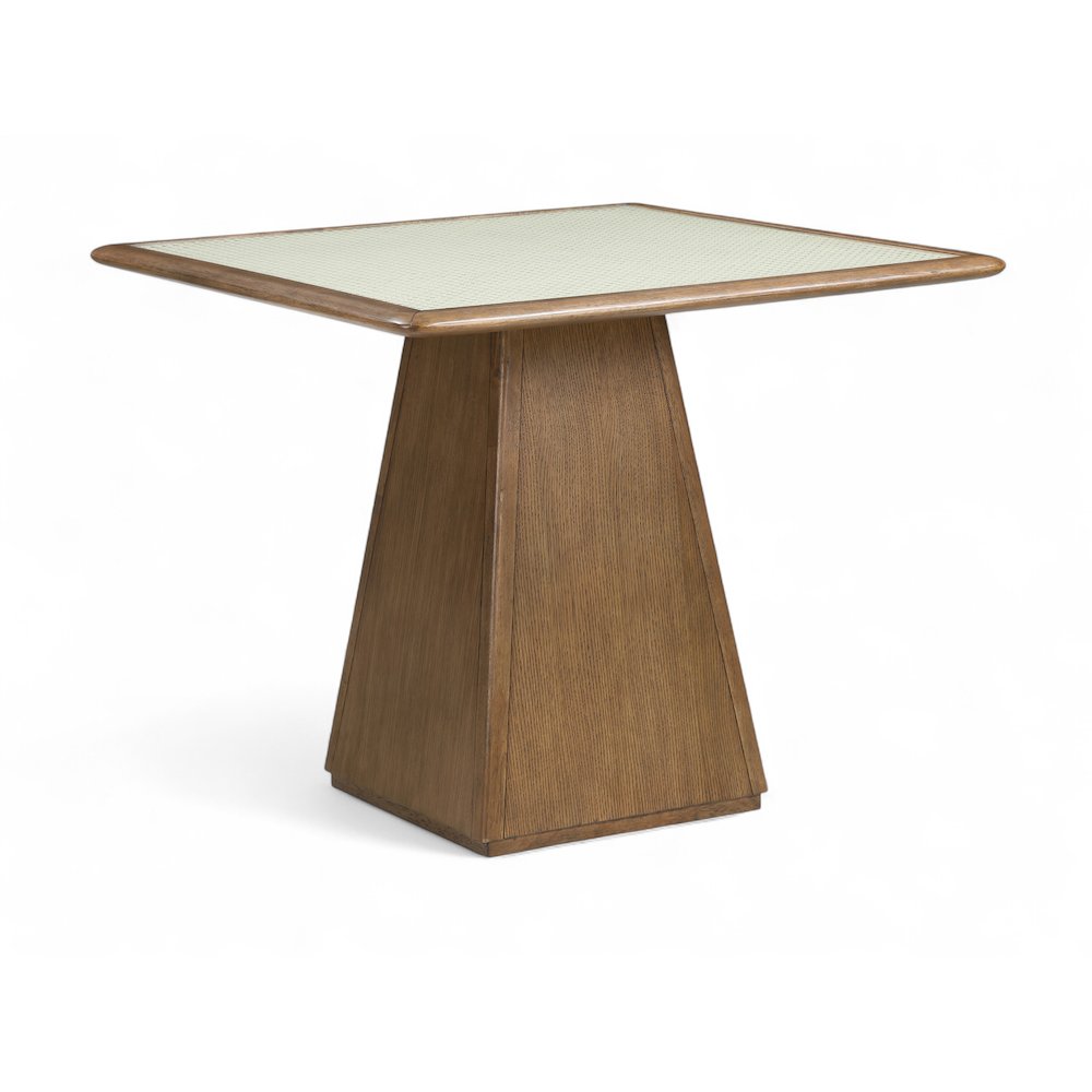 Atrium 36" Brown Glass And Cane Top With Solid Wood Base Dining / Game Table
