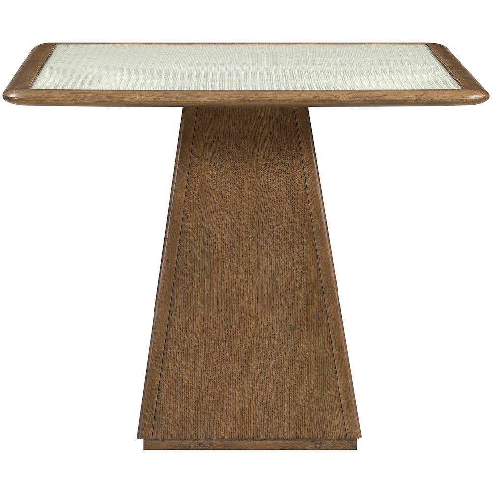 Atrium 36" Brown Glass And Cane Top With Solid Wood Base Dining / Game Table