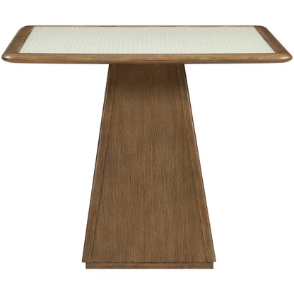 Atrium 36" Brown Glass And Cane Top With Solid Wood Base Dining / Game Table