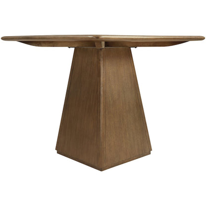 Atrium 36" Brown Glass And Cane Top With Solid Wood Base Dining / Game Table