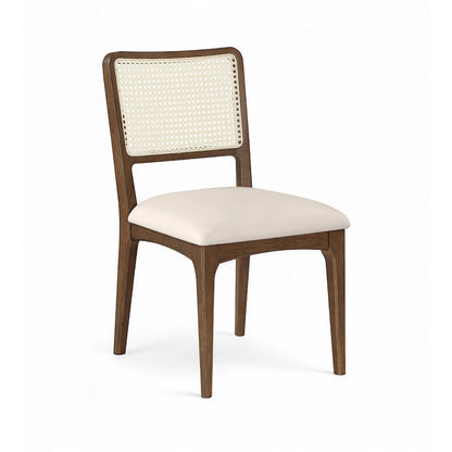 Atrium Cream Vegan Leather Upholstered Dining Chair, Set of 2