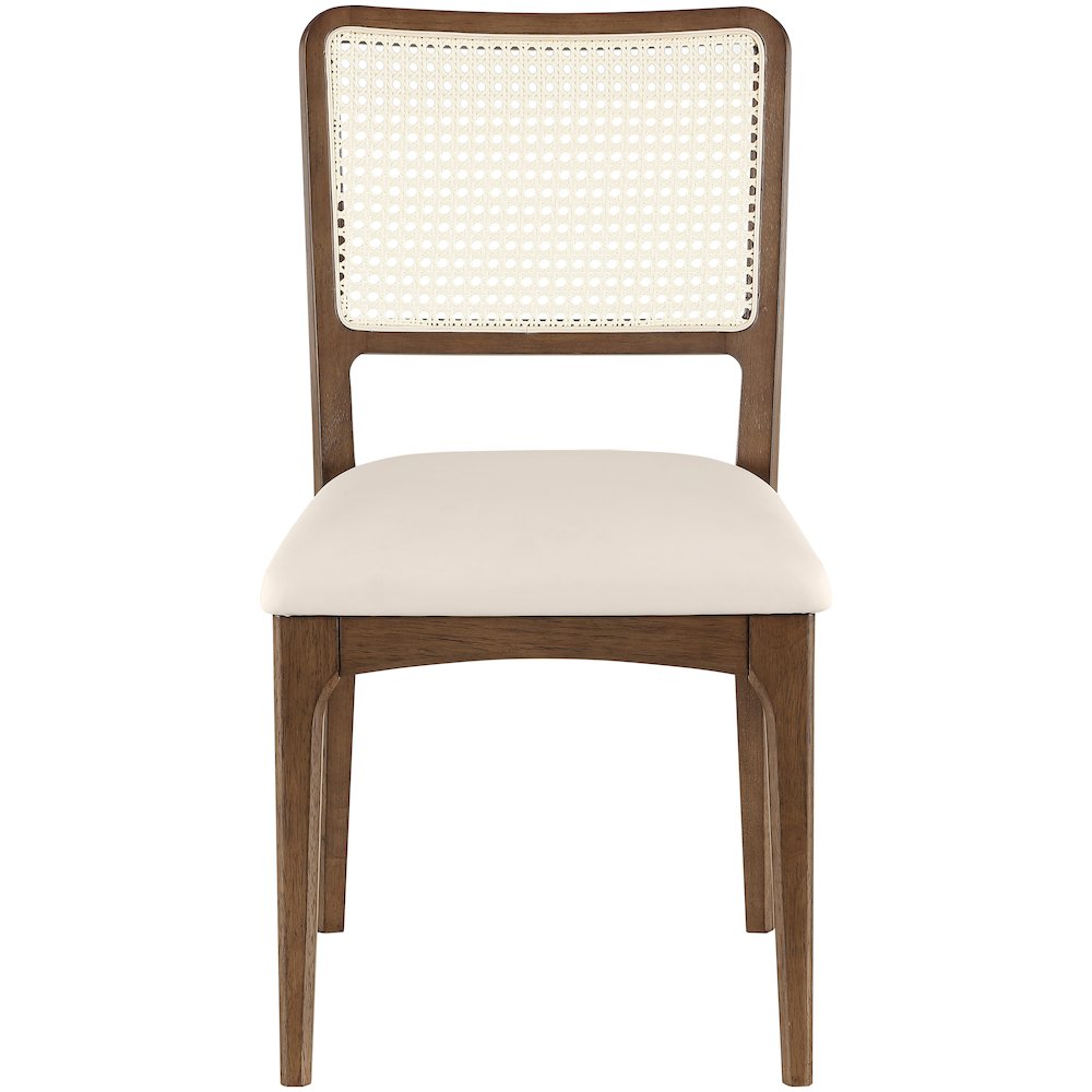 Atrium Cream Vegan Leather Upholstered Dining Chair, Set of 2
