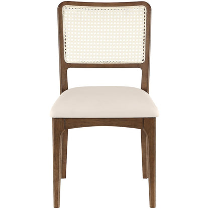 Atrium Cream Vegan Leather Upholstered Dining Chair, Set of 2