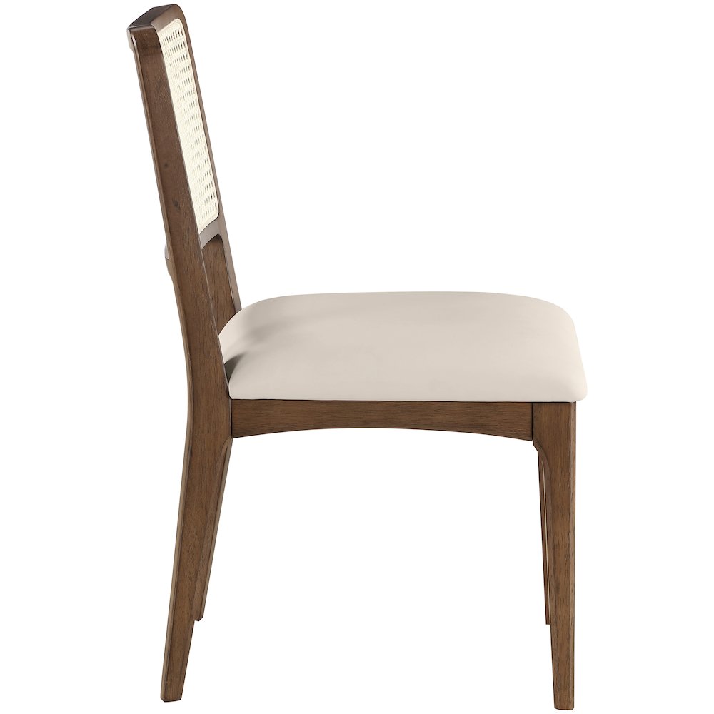 Atrium Cream Vegan Leather Upholstered Dining Chair, Set of 2