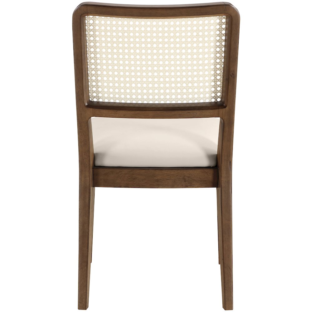 Atrium Cream Vegan Leather Upholstered Dining Chair, Set of 2