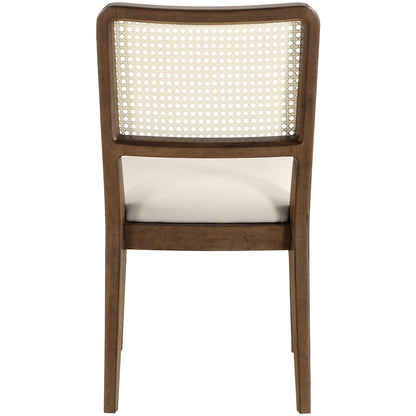 Atrium Cream Vegan Leather Upholstered Dining Chair, Set of 2