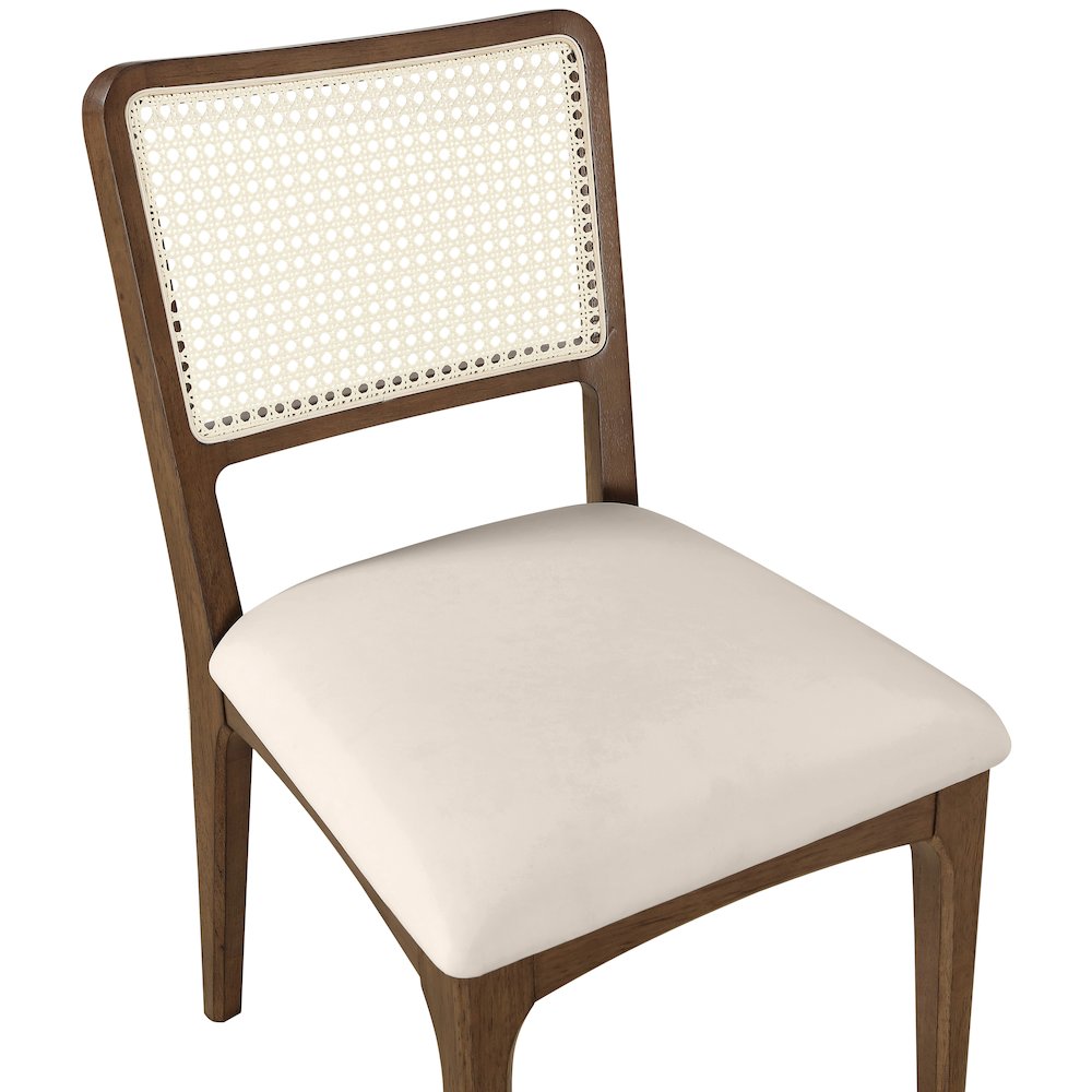 Atrium Cream Vegan Leather Upholstered Dining Chair, Set of 2