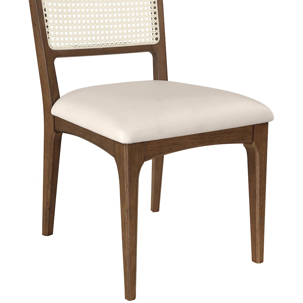 Atrium Cream Vegan Leather Upholstered Dining Chair, Set of 2