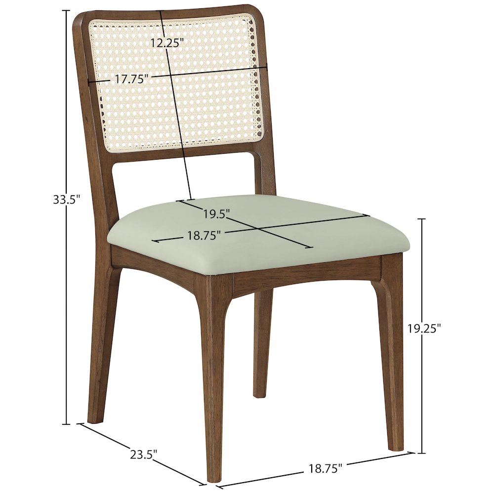 Atrium Mint Vegan Leather Upholstered Dining Chair, Set of 2