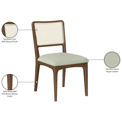 Atrium Mint Vegan Leather Upholstered Dining Chair, Set of 2