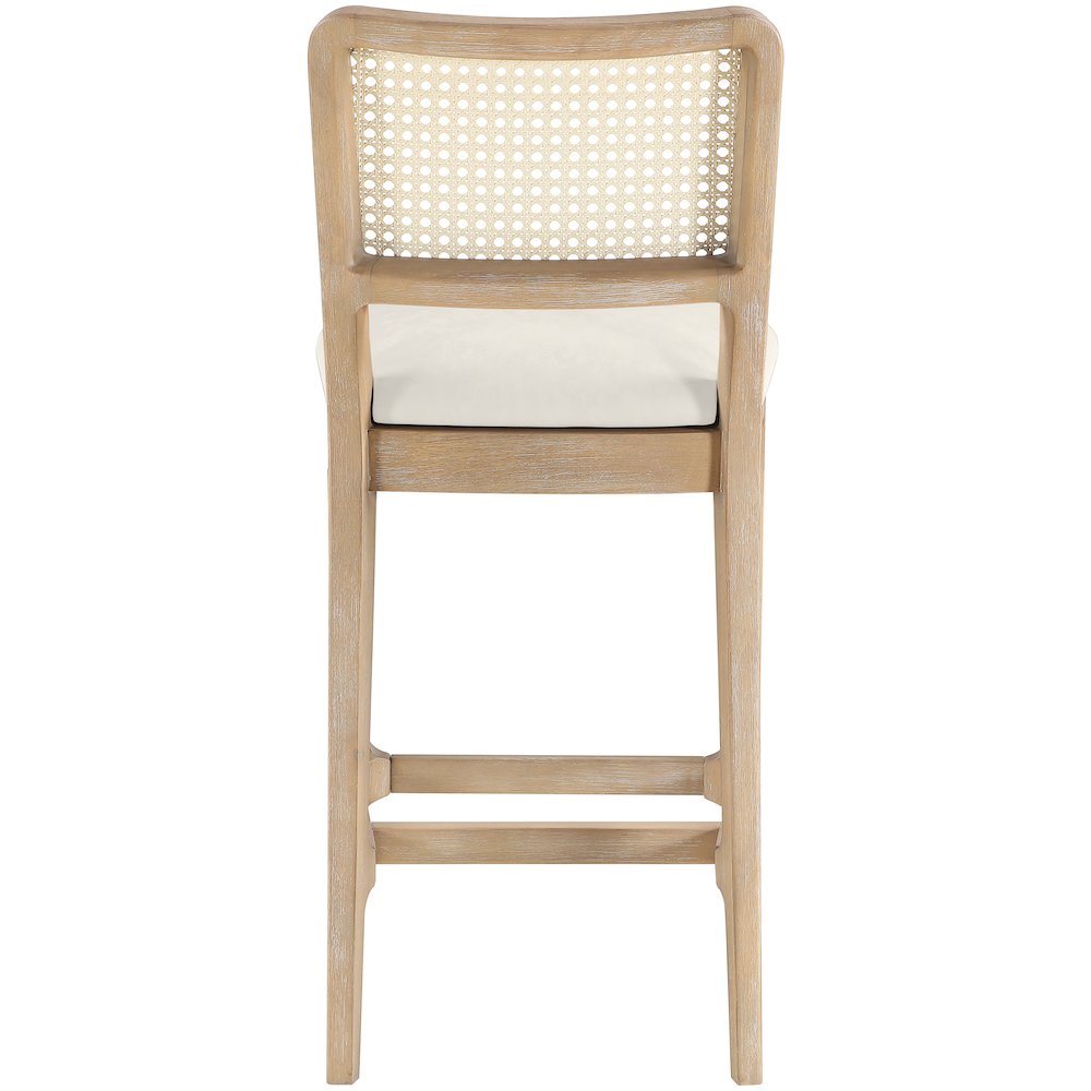 Atrium Cream Vegan Leather Upholstered Counter Stool, Set of 2