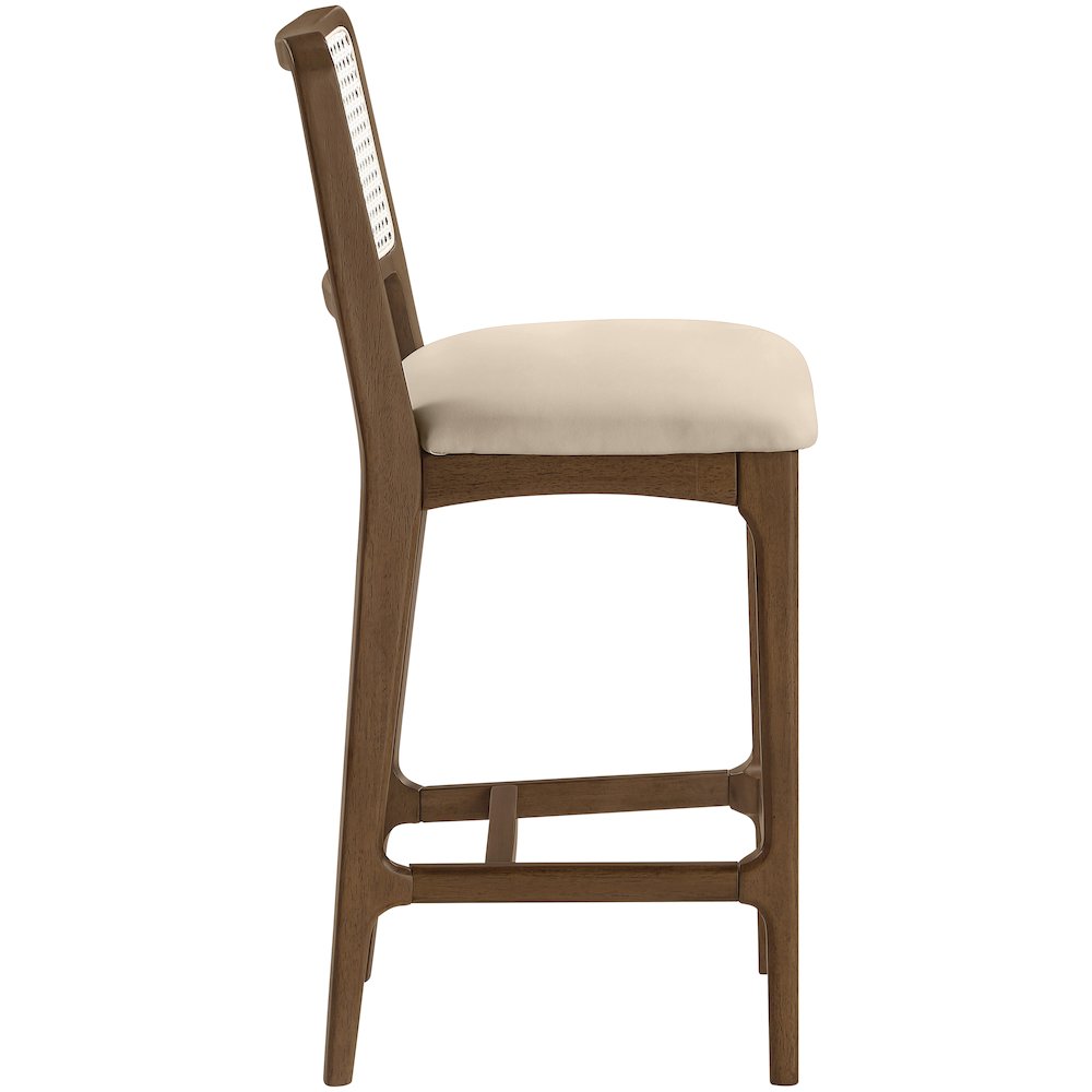 Atrium Beige Vegan Leather Upholstered Counter Stool, Set of 2