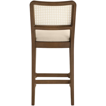 Atrium Beige Vegan Leather Upholstered Counter Stool, Set of 2