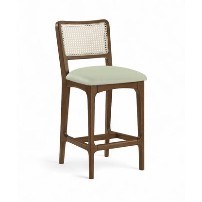 Atrium Mint Vegan Leather Upholstered Counter Stool, Set of 2