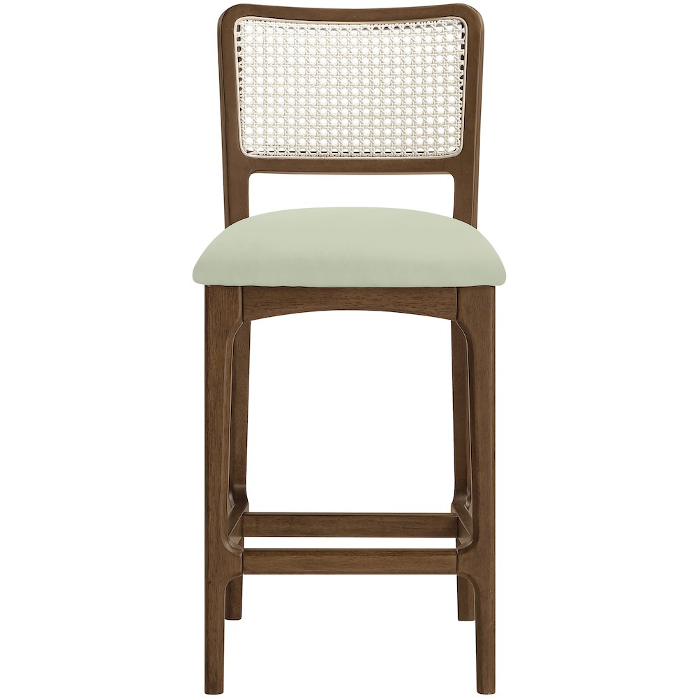 Atrium Mint Vegan Leather Upholstered Counter Stool, Set of 2