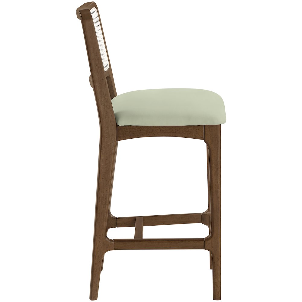 Atrium Mint Vegan Leather Upholstered Counter Stool, Set of 2