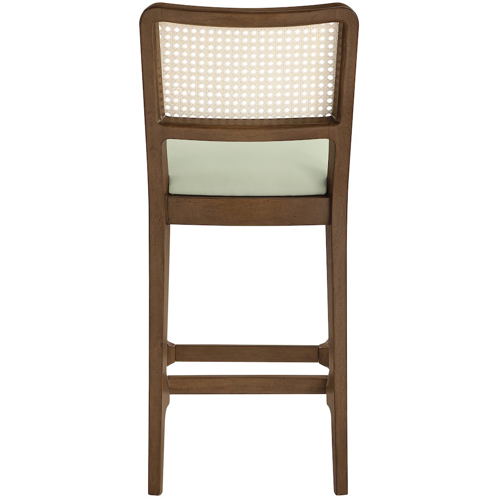Atrium Mint Vegan Leather Upholstered Counter Stool, Set of 2