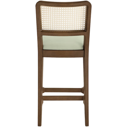 Atrium Mint Vegan Leather Upholstered Counter Stool, Set of 2