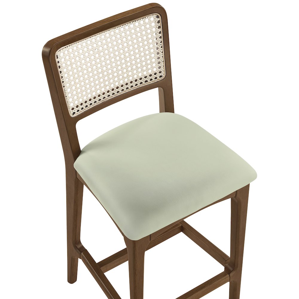 Atrium Mint Vegan Leather Upholstered Counter Stool, Set of 2