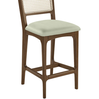 Atrium Mint Vegan Leather Upholstered Counter Stool, Set of 2
