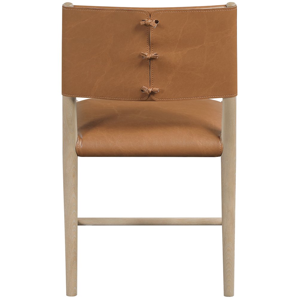 Andie Cognac Vegan Leather Upholstered Dining Chair, Set of 2