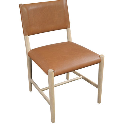 Andie Cognac Vegan Leather Upholstered Dining Chair, Set of 2