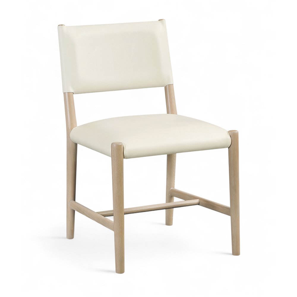 Andie Cream Vegan Leather Upholstered Dining Chair, Set of 2