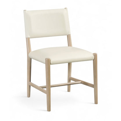 Andie Cream Vegan Leather Upholstered Dining Chair, Set of 2