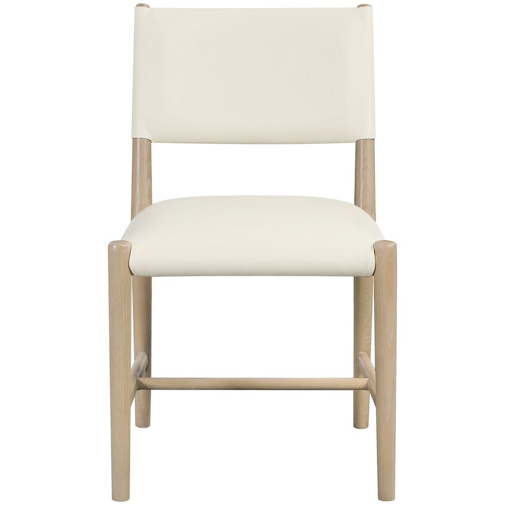Andie Cream Vegan Leather Upholstered Dining Chair, Set of 2