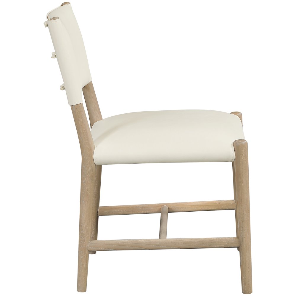 Andie Cream Vegan Leather Upholstered Dining Chair, Set of 2