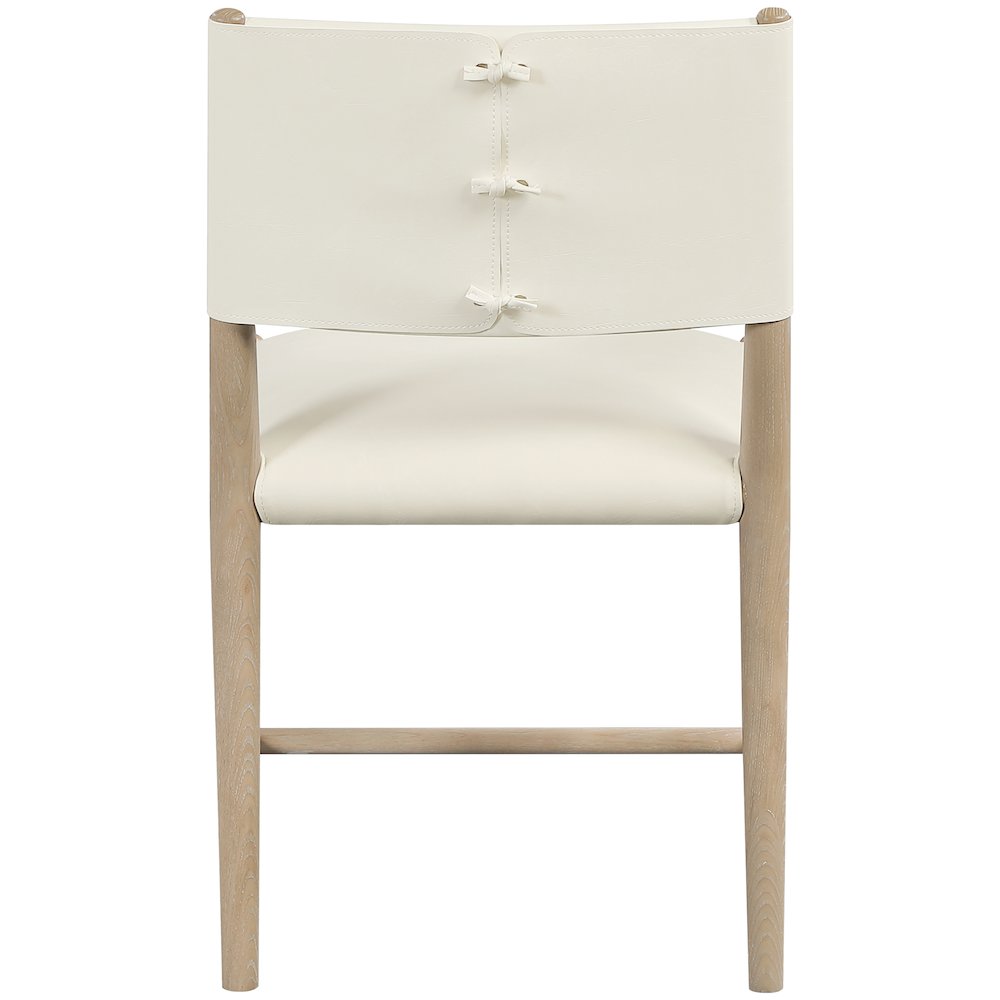 Andie Cream Vegan Leather Upholstered Dining Chair, Set of 2
