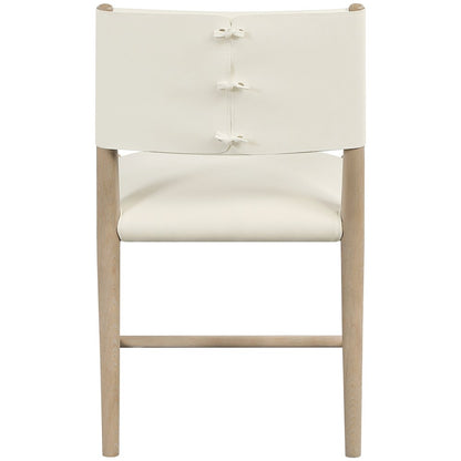 Andie Cream Vegan Leather Upholstered Dining Chair, Set of 2