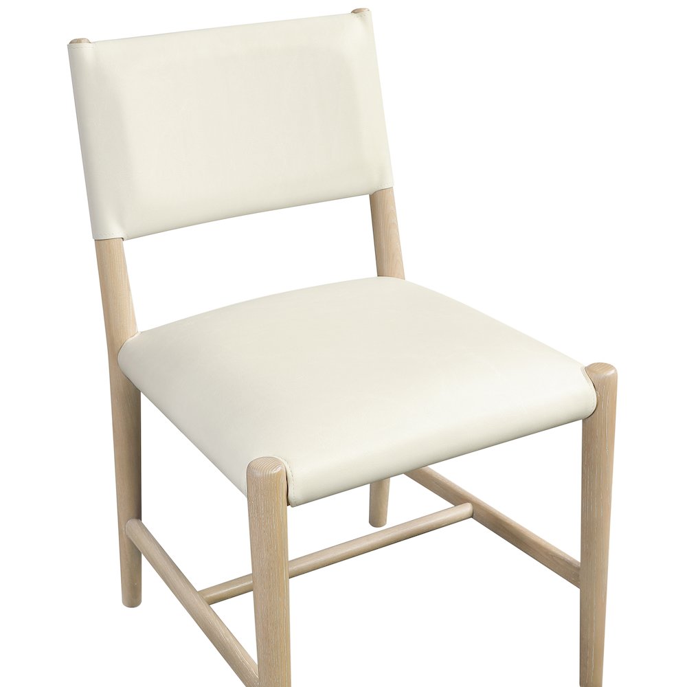 Andie Cream Vegan Leather Upholstered Dining Chair, Set of 2