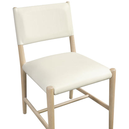 Andie Cream Vegan Leather Upholstered Dining Chair, Set of 2