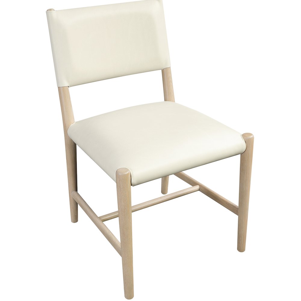 Andie Cream Vegan Leather Upholstered Dining Chair, Set of 2