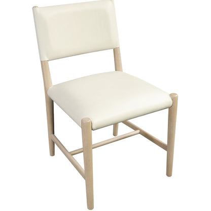 Andie Cream Vegan Leather Upholstered Dining Chair, Set of 2