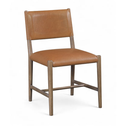 Andie Cognac Vegan Leather Upholstered Dining Chair, Set of 2