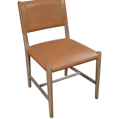 Andie Cognac Vegan Leather Upholstered Dining Chair, Set of 2
