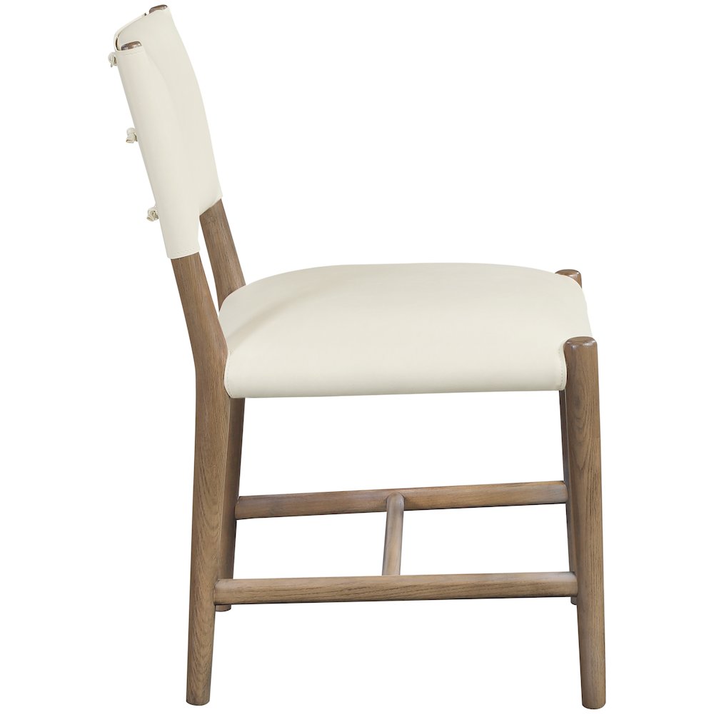 Andie Cream Vegan Leather Upholstered Dining Chair, Set of 2