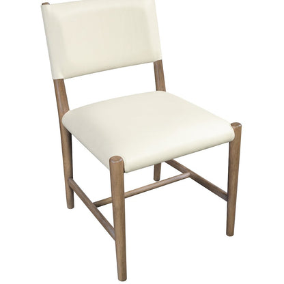 Andie Cream Vegan Leather Upholstered Dining Chair, Set of 2