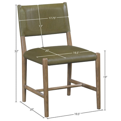 Andie Olive Vegan Leather Upholstered Dining Chair, Set of 2