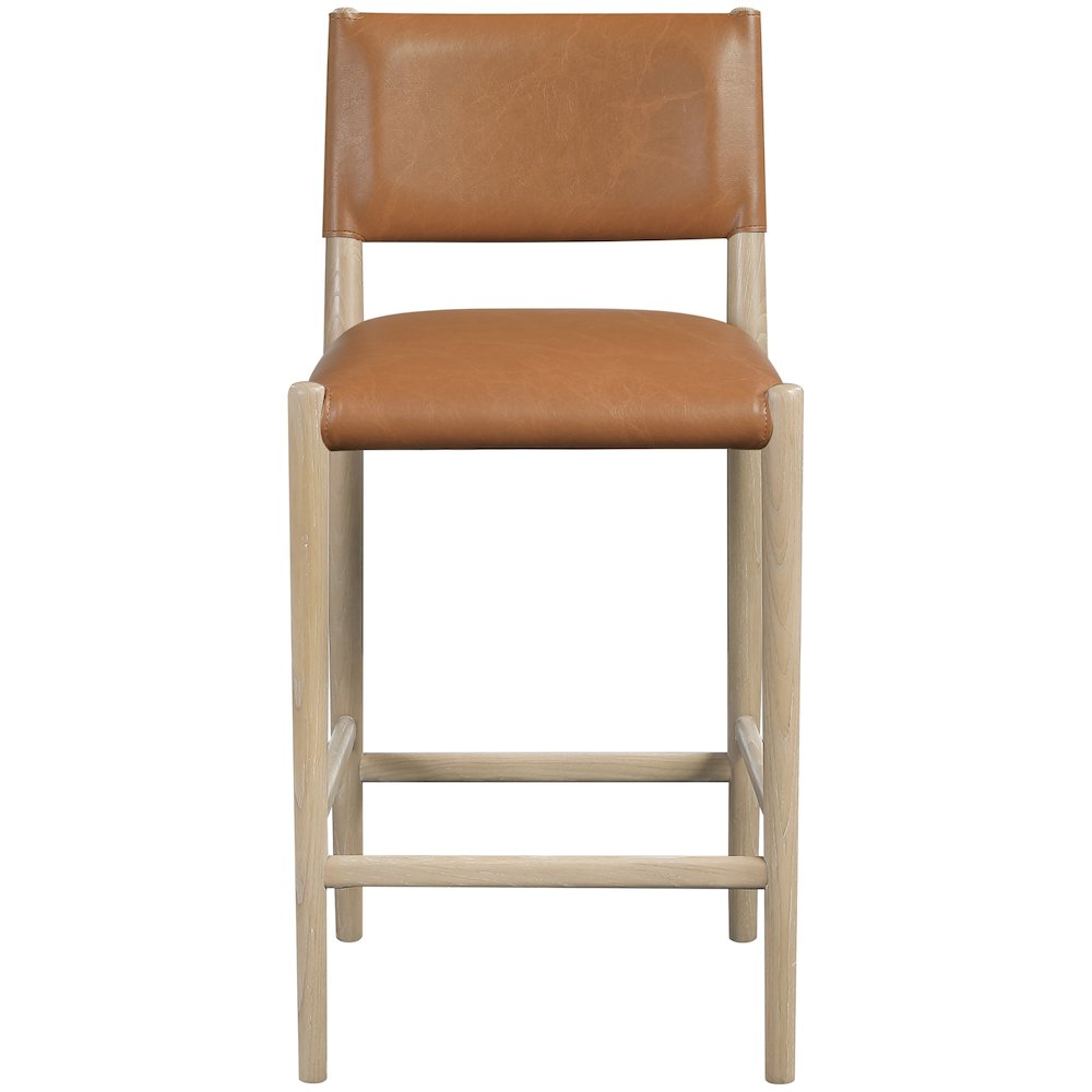 Andie Cognac Vegan Leather Upholstered Counter Stool